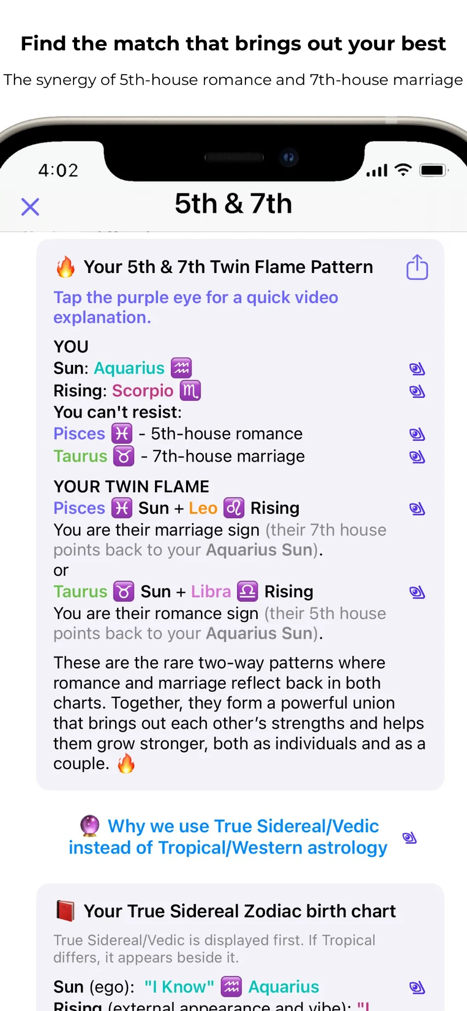 Matching explanation screenshot