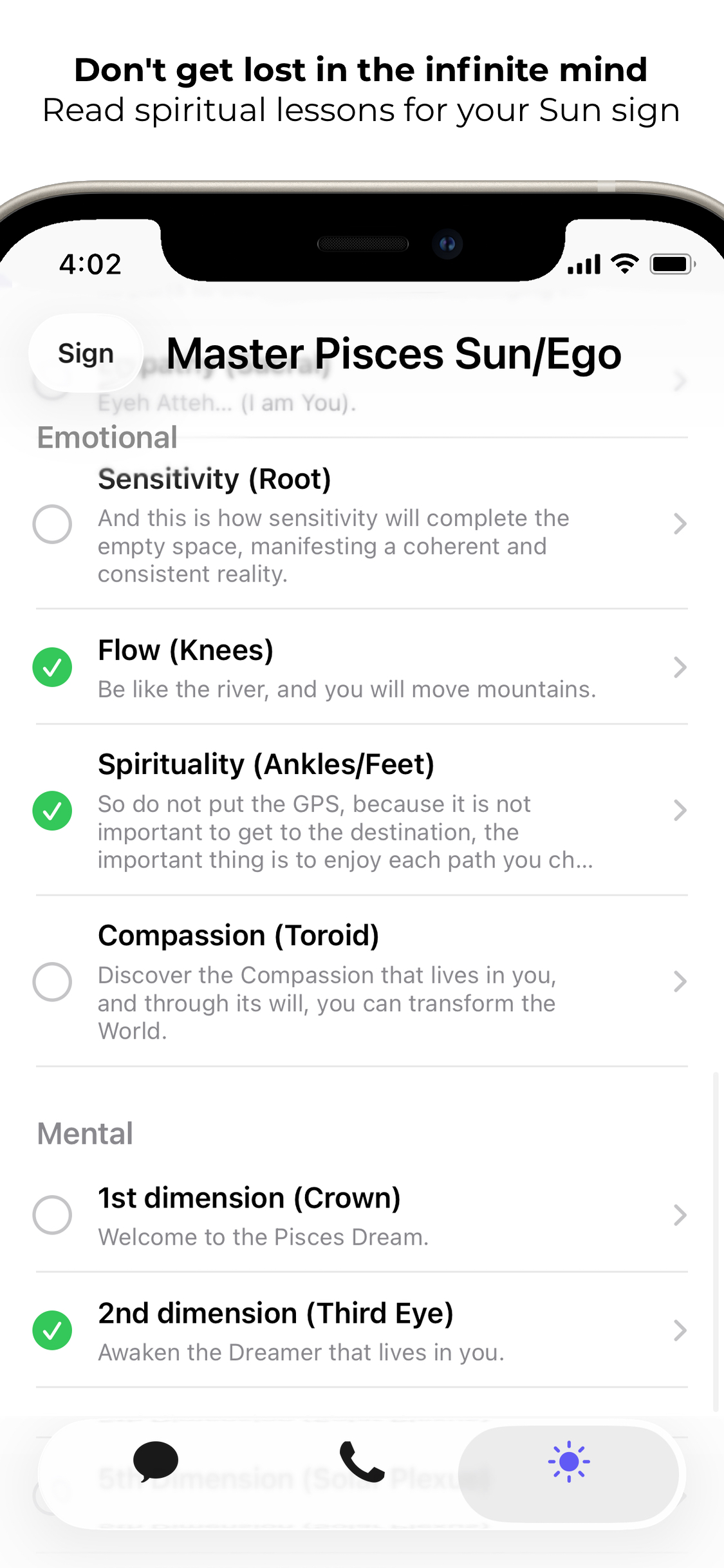 Astrology info screenshot