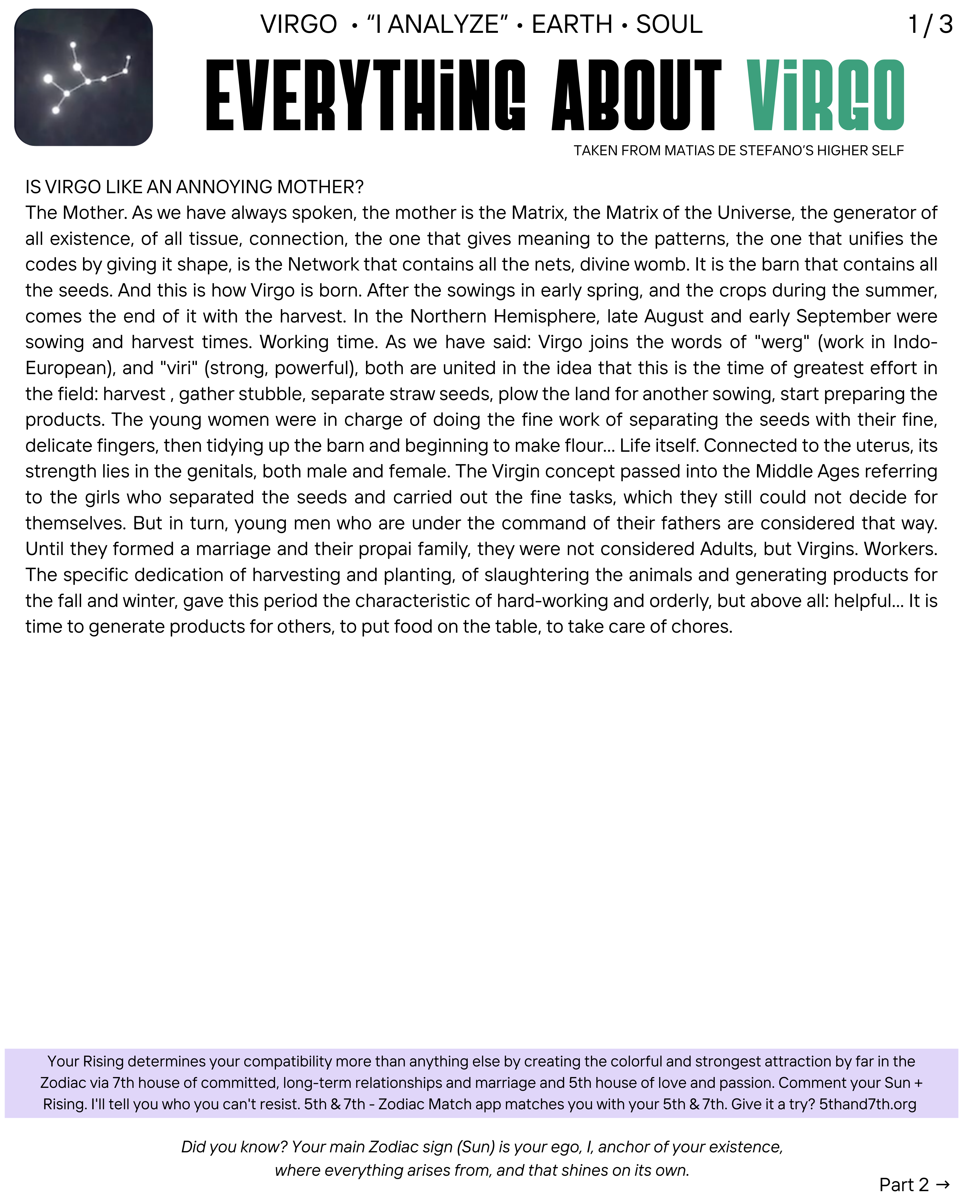 Everything about Virgo (page 1)